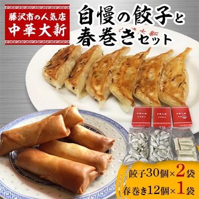 ふるさと納税 藤沢市 大新自慢の餃子と春巻きセット