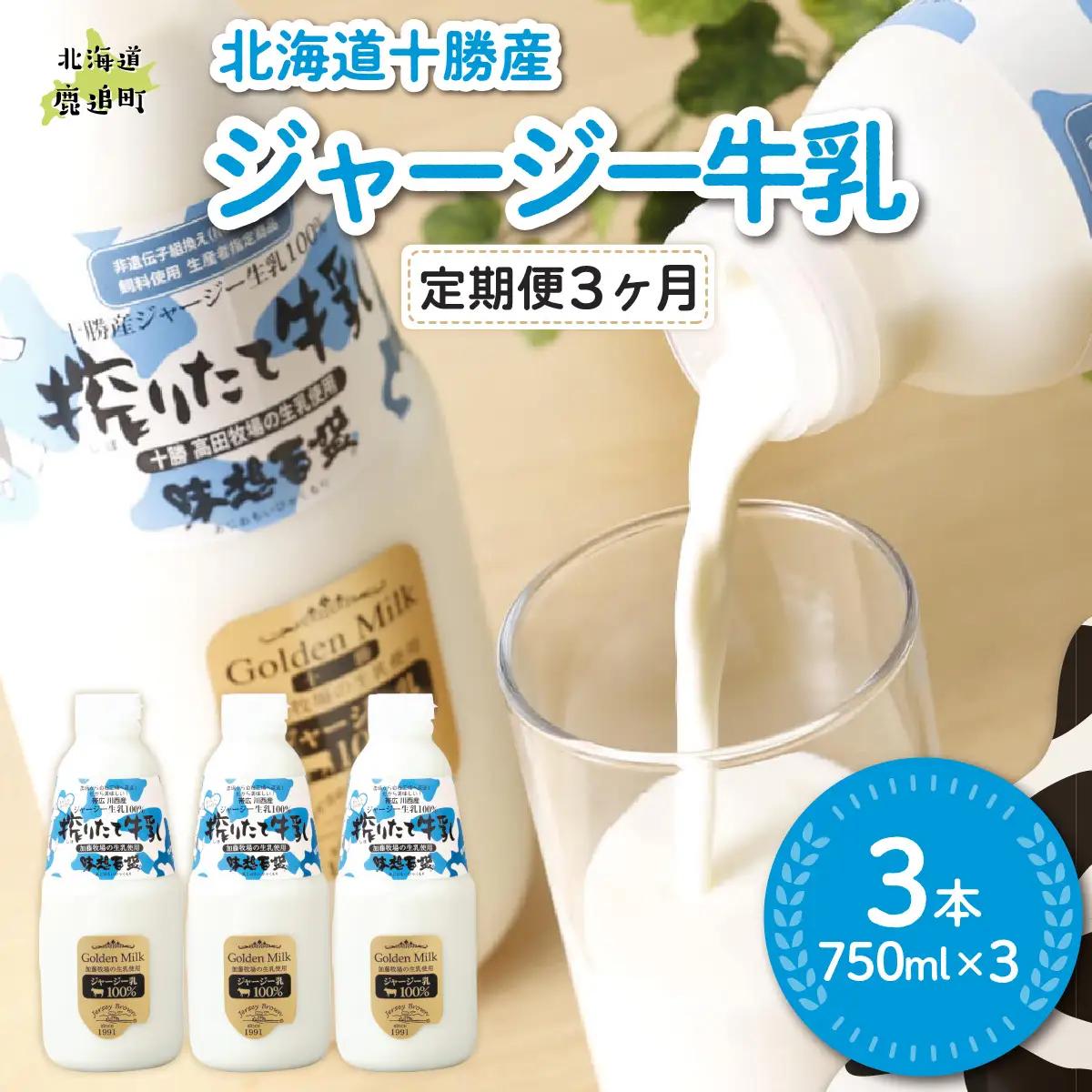 【定期3ヶ月】ジャージー牛乳 750ml ×3 SKM047