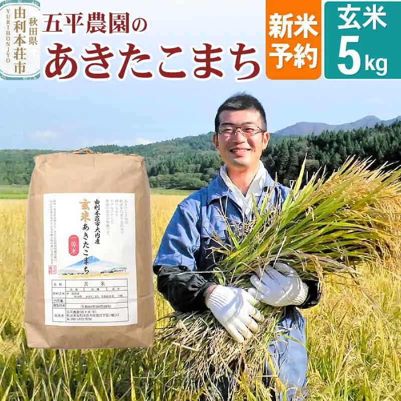 《令和8年産 新米受付》【玄米】あきたこまち 5kg 秋田県産 五平農園のあきたこまち《11月下旬～12月下旬発送予定》