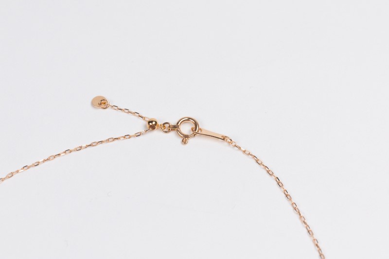 0.1ct K18PGローズネックレス HY-18