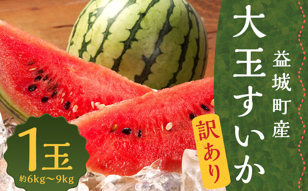 訳あり 大玉すいか 1玉 約6kg～9kg 送料無料 スイカ すいか 益城町産 お取り寄せ お取り寄せグルメ 西瓜 フルーツ 【2026年5月下旬～7月下旬発送予定】