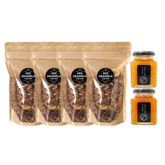 【冬季限定：11月から4月下旬発送】チョコレートバナナグラノーラ ( 白砂糖不使用・グルテンフリー ) 4個 コンフィチュール 2個 セット【化粧箱入り】【受注生産】