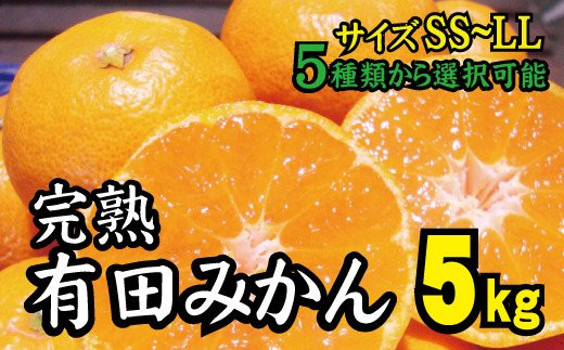 
【2022年秋以降発送予約分】【農家直送】完熟有田みかん SS～LLサイズまで5種類から選べます！約5kg 有機質肥料100% 先行予約 ※2022年11月上旬より順次発送予定（お届け日指定不可）【nuk115】
