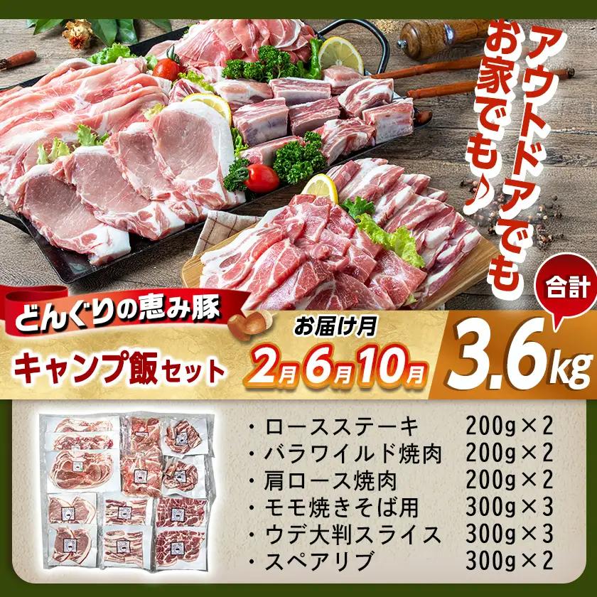 「どんぐりの恵み豚」エンジョイ定期便(10ヶ月)〔T80(10)-1102〕_(都城市) スライスセット 焼肉 スペアリブ こま切れ しゃぶしゃぶセット ブランド豚 10ヶ月 毎月お届け 毎日のお料理