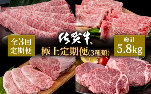 【肉のプロが厳選！】【3回定期便】佐賀牛 極上 定期便【株式会社いろは精肉店】牛肉 国産 肉 和牛 セット 冷凍 九州 [IAG077]