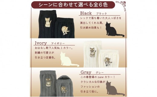 おはなし靴下 ギフトボックス スナネコ レディース ブラック