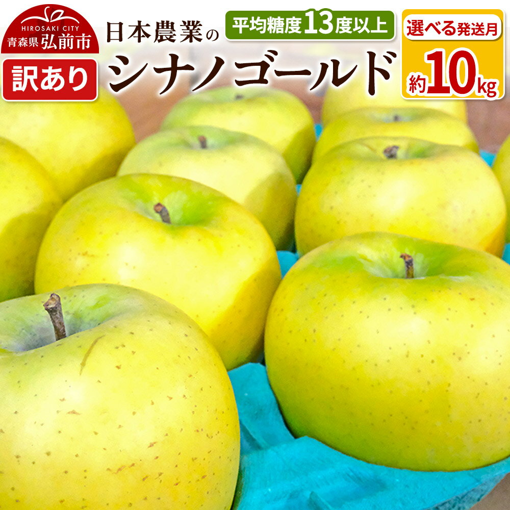 【ふるさと納税】りんご 平均糖度13度以上！ シナノゴールド 約10kg 訳あり【選べる発送月】青森 果物 フルーツ 林檎 リンゴ くだもの 不揃い 規格外