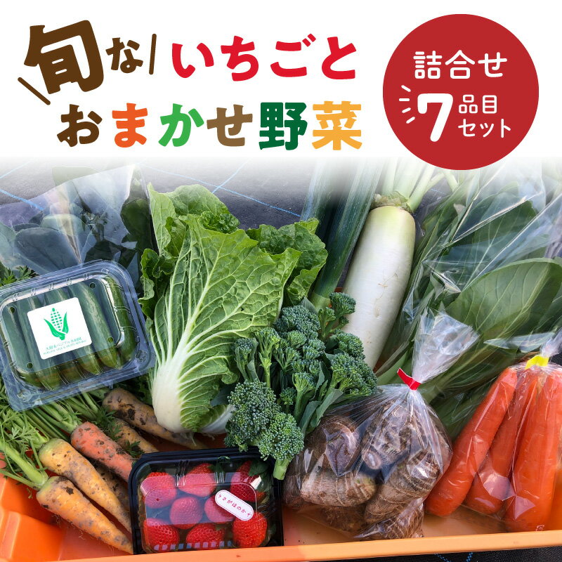 【ふるさと納税】旬 いちご 250g おまかせ 野菜 詰合せ セット 食べ頃 6品目 玉ねぎ 人参 大根 カブ サニーレタス なす キュウリ トウモロコシ ヤングコーン ケール 赤水菜 パクチー ピーマン 赤大根 サトイモ さつまいも 新鮮 食品 お取り寄せ 福岡県 久留米市 送料無料