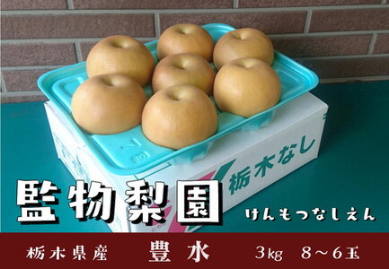 栃木県産 梨【豊水】3kg（8～6玉） 旬の梨