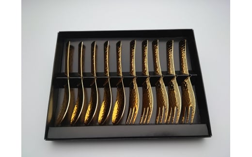 鎚目コーヒースプーン & ヒメフォーク10本セット (ゴールド) FC013068