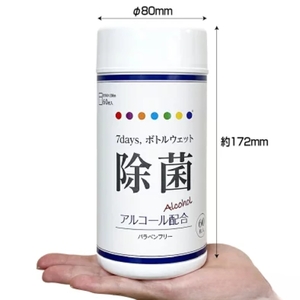 7days,ボトルウェット 除菌アルコール60枚(本体5個＋詰替5個)