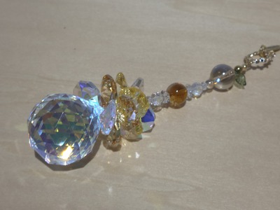 サンキャッチャー（ブランデー） 北海道 池田町 いけだワイン城 オリジナル クリスタル インテリア 窓飾り 天然石 クリスタル アクセサリー ギフト