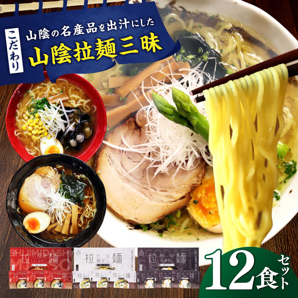 【ふるさと納税】ご当地こだわり山陰拉麺三昧 12食セット | ご当地 こだわり 山陰 拉麺 国産 飛魚 蜆 大山鶏 とり ラーメン 生ラーメン ちぢれ麺 特産　島根県雲南市/株式会社出雲たかはし[AIAM008]