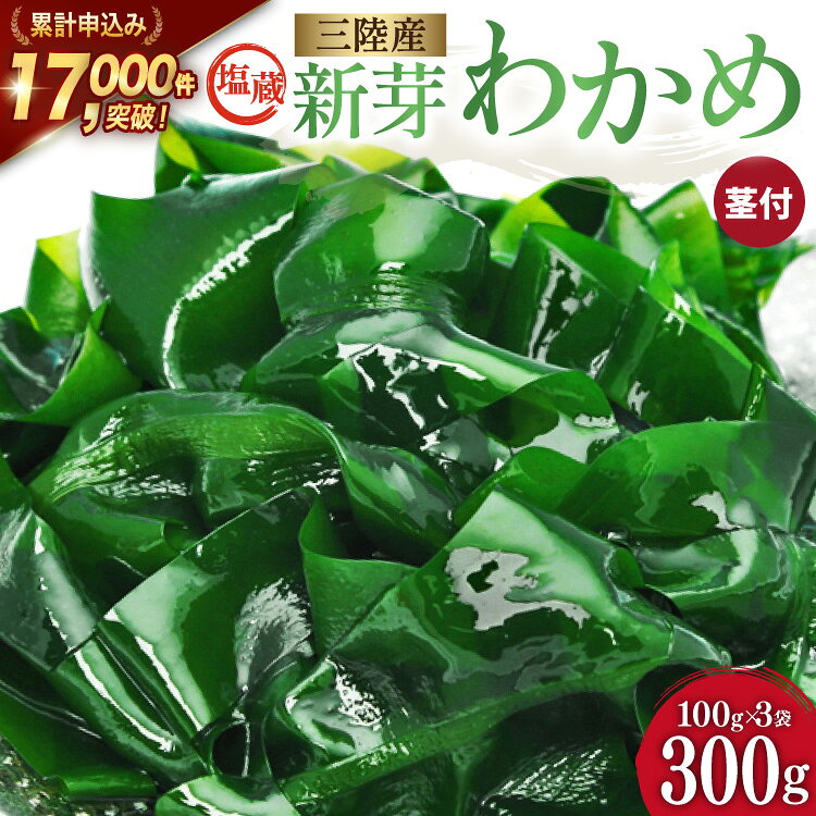 【ふるさと納税】 【漁師さんからのおすそわけ】新芽わかめ 300g(約100g×3袋) [かわむら家 宮城県 気仙沼市 20564375] わかめ ワカメ 若芽 海藻 国産 三陸 味噌汁 小分け 三陸わかめ