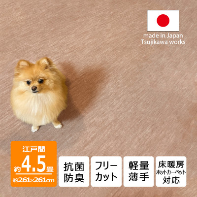 
                  カーペット 日本製 抗菌防臭 ペット対応 ビオラ 261×261cm 江戸間 4.5畳 ベージュ【1519444】
                