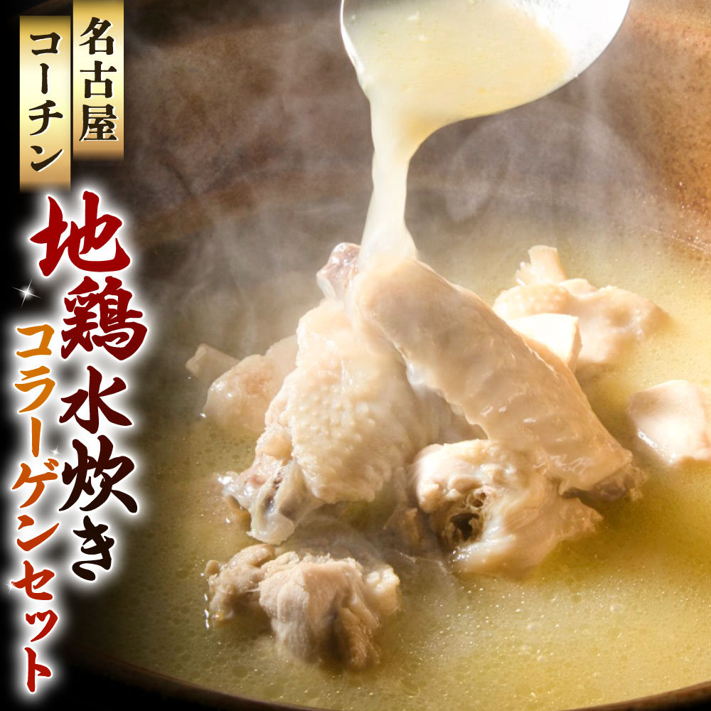 【ふるさと納税】名古屋コーチン 地鶏水炊き コラーゲンセット 手羽先 手羽元 胸見 スープ 鶏肉 鶏ガラ 地鶏 鶏ガラスープ 鍋 水炊き 冷凍 福岡県北九州市