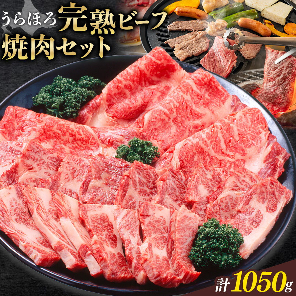 【ふるさと納税】黒毛和牛 うらほろ完熟ビーフ 焼肉セット カタ 350g バラ 250g モモ 450g 計1050g 一般社団法人十勝うらほろ樂舎 《2026年2月出荷開始》 北海道 浦幌町 黒毛和牛 国産牛 うらほろ完熟ビーフ 焼肉セット 十勝 四季彩牛 熟成 カタ バラ カルビ モモ