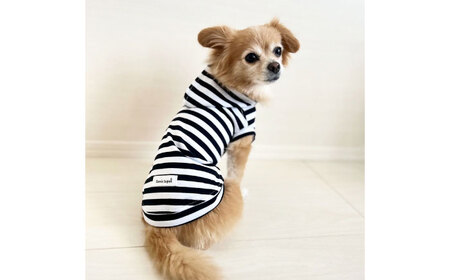ボーダーパーカー ホワイト×ブラック（ワンちゃん用）（SS/S/MM/Mサイズ） / 佐賀県 犬 ドッグ / Canis Lupus [41AAAN013]
