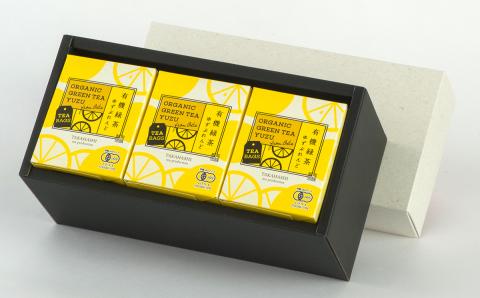 有機ゆずをふんだんに使ったブレンドティー「有機緑茶ゆずぶれんど(ティーバッグ)」3個セット