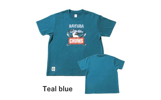 CHUMS×HAKUBA BOOBYFACE フロントプリント Tシャツ ウィメンズ　M /ティールブルー【P0550527_W_M_TE】