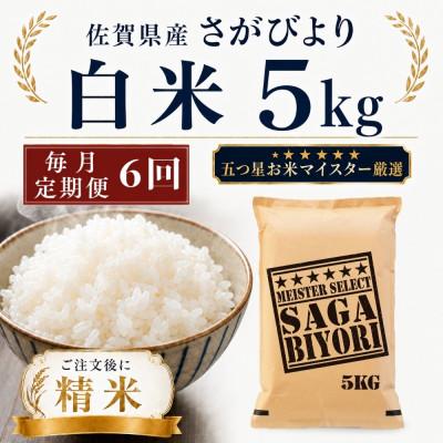 ふるさと納税 多久市 【毎月定期便】さがびより白米5kg(多久市)全6回