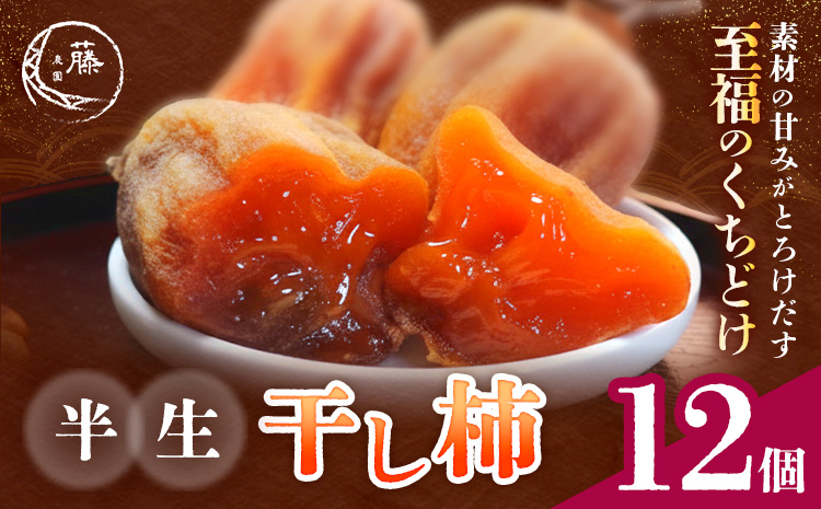 【先行予約】半生干し柿 12個 御船藤農園《2026年11月上旬-2027年1月中旬頃出荷》熊本県 御船町 柿 高瀬柿 果物 フルーツ かき セミドライ 甘味 くだもの 和菓子 ねっとり 濃厚 おやつ