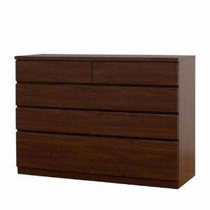 チェスト タンス 幅118 4段 奥行44 ウォールナット色 シルフ Sylph 桐たんす 箪笥 婚礼家具 衣類収納 大川家具【丸田木工】