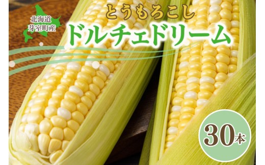 【先行受付】【2026年7月下旬～8月上旬頃配送】北海道十勝 芽室町産 朝獲れ とうもろこし ドルチェドリーム30本　me035-032c-26