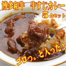 博多和牛　牛すじカレー5食セット　じっくり煮込んだバリうま!ゴロッと入ったコラーゲン♪(香春町)