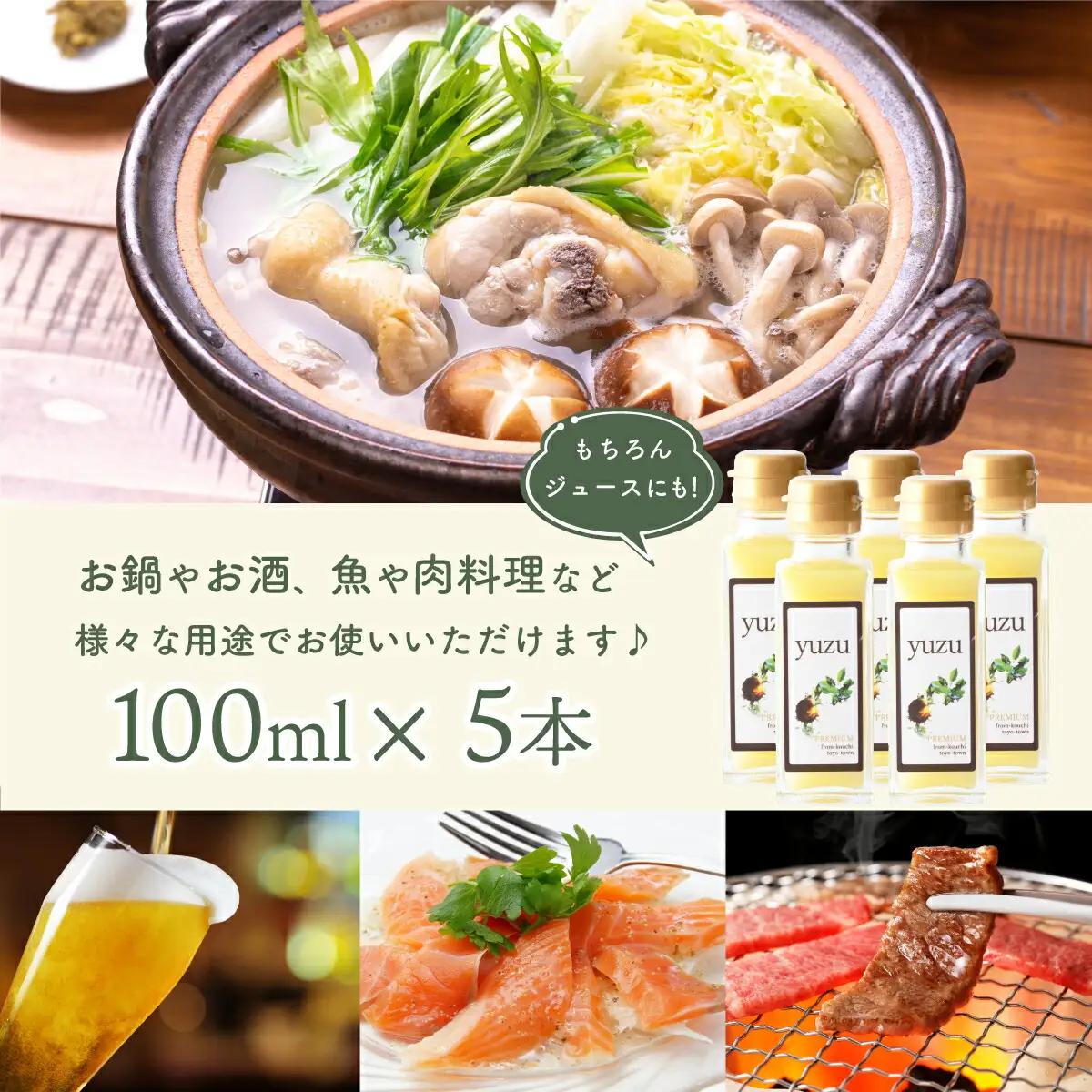 100年ゆず果汁＜100ml×5本セット＞  S153 [S-07] 【株式会社森海家】