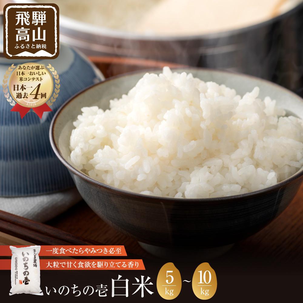 【ふるさと納税】【令和7度産】お米 いのちの壱 白米 5~10kg 特別栽培米 | 金賞受賞農家 品種別金賞 日本一4度受賞 飛騨 まんま農場 LT013MP