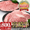 【ふるさと納税】宮崎牛ロースステーキ(400g・200g×2枚)＆宮崎牛肩焼肉(400g)牛肉 精肉 焼肉 お肉 カタ 黒毛和牛 ブランド和牛 お取り寄せ セット 詰め合わせ 詰合せ 食べ比べ 国産 冷凍 BBQ【P-22】【南日本フレッシュフード株式会社(日本ハムマーケティング株式会社)】