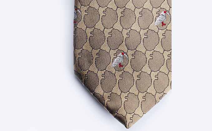 石川の朱鷺ネクタイ 【黄】