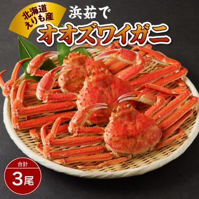 ふるさと納税 えりも町 【2026年1月下旬以降発送】浜茹でオオズワイガニ3尾【えりも産】【er004-004-e】