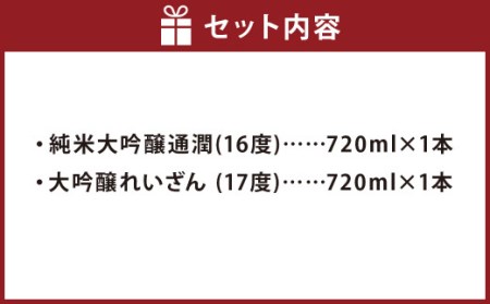 くまもとの大吟醸酒セット 2種 各720ml（純米大吟醸通潤 大吟醸れいざん） 酒 お酒 日本酒 大吟醸酒
