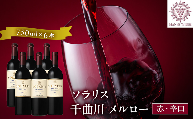 日本ワイン ソラリス 千曲川 メルロー 750ml×6本 ワイン 赤ワイン マンズワイン 酒 お酒 洋酒 果実酒 ぶどう酒 長野 長野県小諸市 
