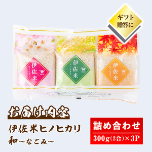 isa572 鹿児島県産！伊佐米ヒノヒカリ和～なごみ～ (計900g・300g×3個) 【神薗商店】
