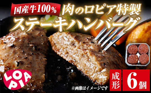 ロピア 国産牛100％！肉のロピア特製 ステーキハンバーグ (成形130g×6個) 牛肉 ロピア LOPIA 味付け 惣菜 おかず 冷凍 焼くだけ タネ ＜離島配送不可＞【ksg1868】【ロピア】