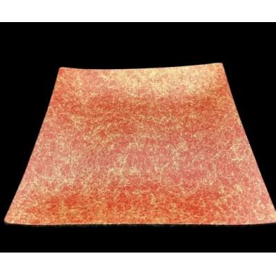 ふるさと納税 高野町 波スクエアプレート L　乱糸(マット仕上げ)本朱 |  | 02