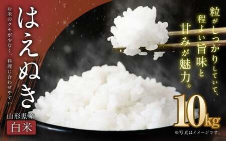 【令和7年産新米】〈白米〉はえぬき 10kg ＜1回のお届け＞ 山形県産 新米 お米 【2025年11月上旬発送開始予定】