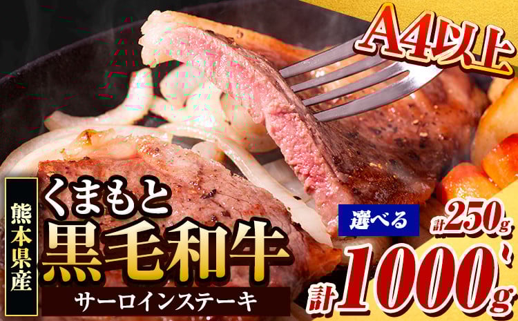 
                  くまもと黒毛和牛 サーロインステーキ 250g ～ 1000g 牛肉 冷凍 《30日以内に出荷予定(土日祝除く)》 くまもと黒毛和牛 黒毛和牛 冷凍庫 個別 取分け 小分け 個包装 ステーキ肉 にも サーロインステーキ
                