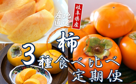 【先行予約】令和8年産 [定期便] 柿 3種食べ比べ 合計 約4.5kg 太秋柿 陽豊柿 富有柿 2L ～ 3Lサイズ 各5-6個 入り《10月上旬より収穫でき次第発送 かき お楽しみ フルーツ カキ 果物 くだもの 産地直送 先行予約 岐阜県 本巣市 高橋柿ファーム [mt1660_26]	