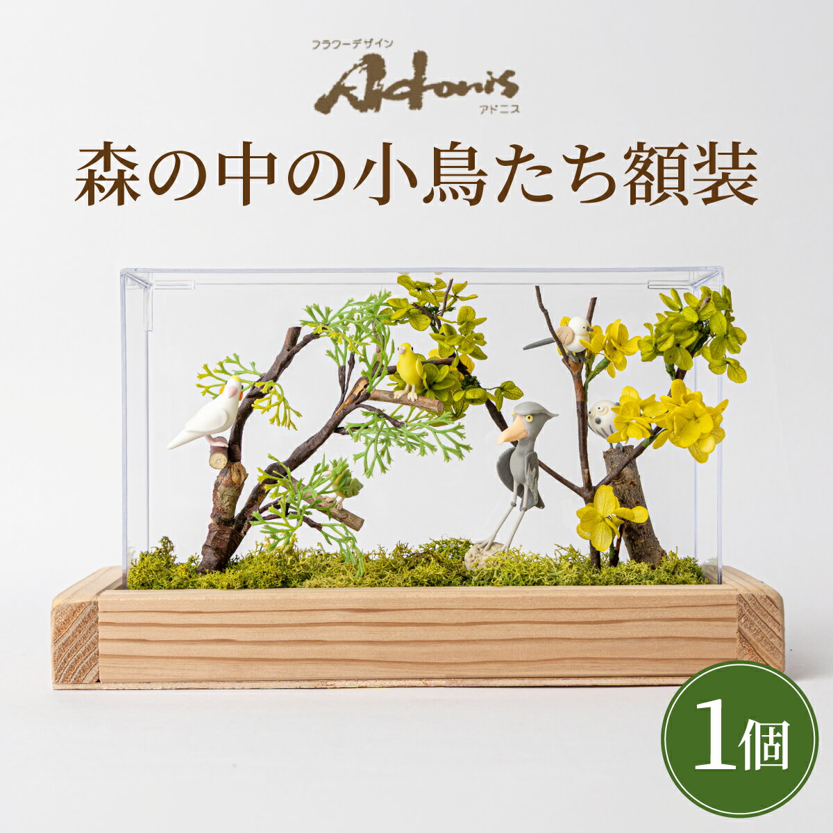 【ふるさと納税】森の中の小鳥たち額装