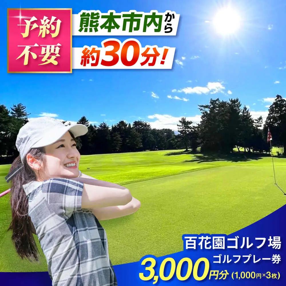 百花園ゴルフ場 ゴルフプレー利用券 3,000円分 ホール プレー チケット 熊本県 合志市[AYBL001]