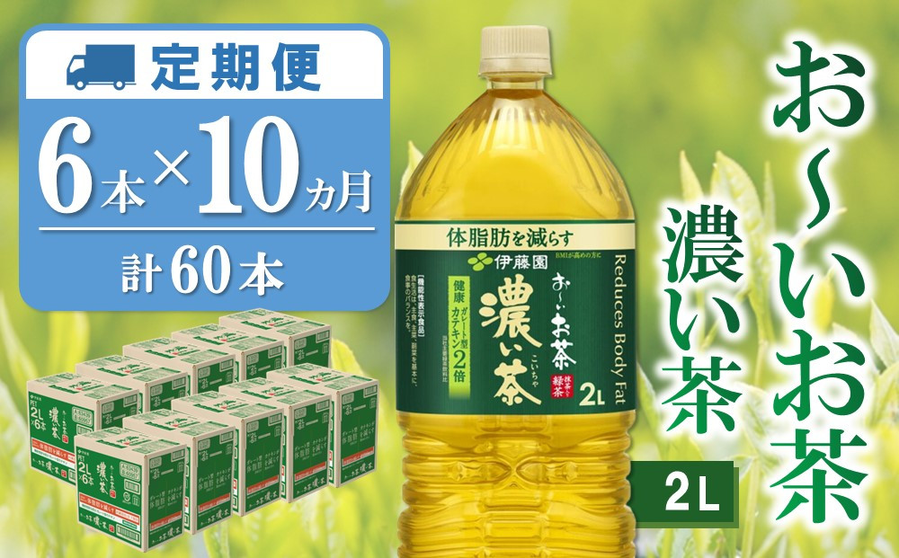 
【10か月定期便】おーいお茶濃い茶 2L×6本(合計10ケース)【伊藤園 お茶 緑茶 濃い 渋み まとめ買い 箱買い ケース買い カテキン 2倍 体脂肪】F5-C071339
