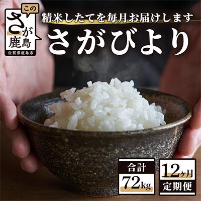 ふるさと納税 鹿島市 【毎月定期便】【新鮮米】1等米 佐賀県鹿島産さがびより白米6kg 全12回