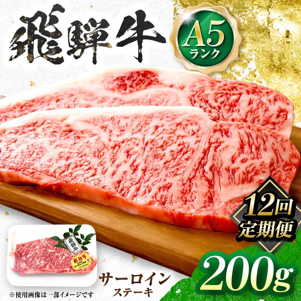 【12回定期便】飛騨牛 A5等級 サーロインステーキ 1枚 牛肉 肉 お肉 ステーキ 岐阜市 / 肉の松久[ANIP065]