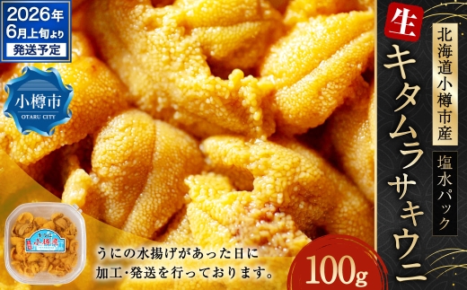 生うに 100g うに ウニ キタムラサキウニ 塩水パック 魚介類 水産物 海産物 海鮮 ホイル焼き 茶わん蒸し パスタ うに鍋 うにしゃぶ 刺身 ウニ丼 海鮮丼 手巻き寿司 海の幸 北海道 小樽市【2026年6月上旬-7月下旬 発送予定】