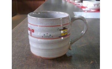 奈良絵マグカップ 大塩昭山 赤膚焼 奈良県 奈良市 U-07