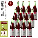 【ふるさと納税】【6回定期便】ドリンクビネガー（ぶどう720ml）12本セット ※ぶどう×2本を6回お届け ドリンクビネガー 定期便 セット ぶどう 葡萄 ブドウ お酢 飲むお酢 健康 人気 プレゼント 贈り物 山梨県 182-022